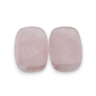 Pink quartz pair of cabochons with hole 23x16 mm no P784