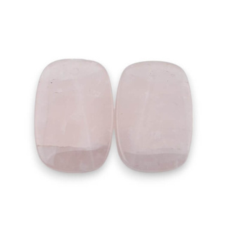 Pink quartz pair of cabochons with hole 23x16 mm no P795