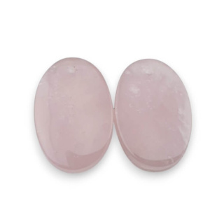 Pink quartz pair of cabochons with hole 23x16 mm no P806