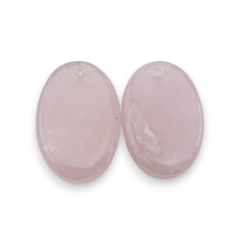 Kwarc różowy para kaboszonów z dziurką 23x16 mm nr P806 Kwarc różowy para kaboszonów z dziurką 23x16 mm nr P806