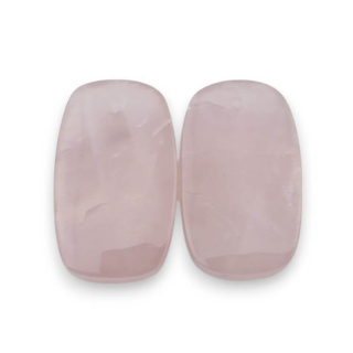 Pink quartz pair of cabochons with hole 24x15 mm no P804