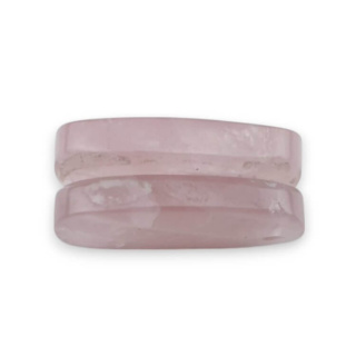 Pink quartz pair of cabochons with hole 24x15 mm no P804