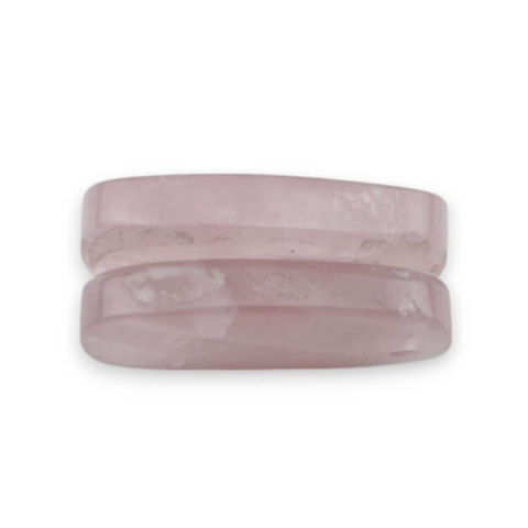 Rose quartz pair of cabochons with hole 24x15 mm no. P804 Rose quartz pair of cabochons with hole 24x15 mm no. P804
