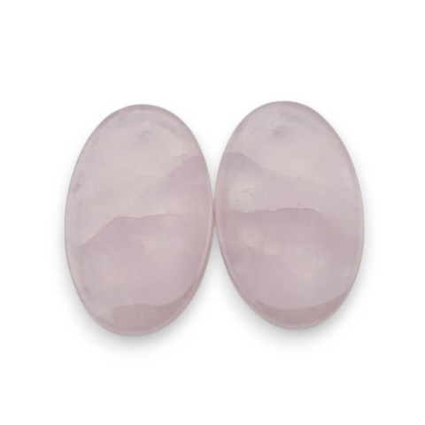 Pink quartz pair of cabochons with hole 24x15 mm no P809 Pink quartz pair of cabochons with hole 24x15 mm no P809