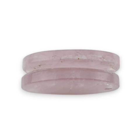 Pink quartz pair of cabochons with hole 24x15 mm no P809 Pink quartz pair of cabochons with hole 24x15 mm no P809