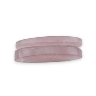 Pink quartz pair of cabochons with hole 25x12 mm no P813