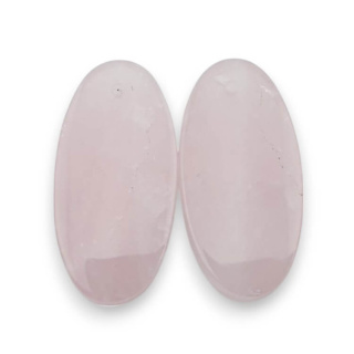 Pink quartz pair of cabochons with hole 25x13 mm no P786
