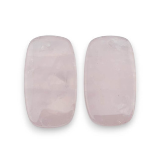 Pink quartz pair of cabochons with hole 25x14 mm no P782