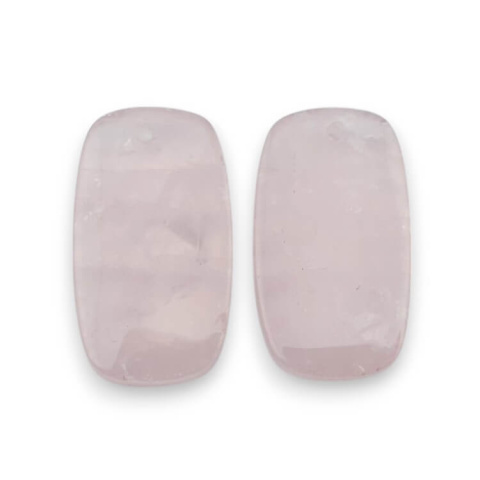 Rose quartz pair of cabochons with hole 25x14 mm no. P782 Rose quartz pair of cabochons with hole 25x14 mm no. P782
