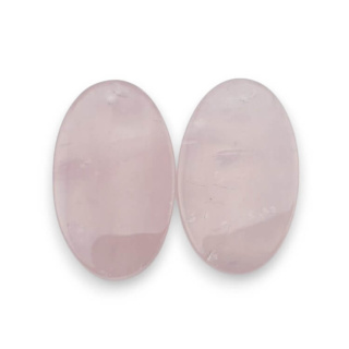 Pink quartz pair of cabochons with hole 25x15 mm no P802