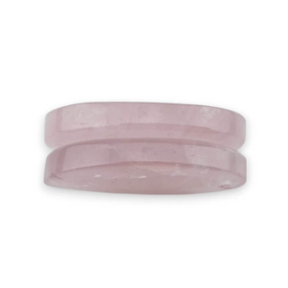 Pink quartz pair of cabochons with hole 25x15 mm no P802