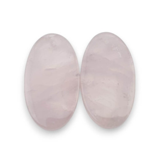 Pink quartz pair of cabochons with hole 26x15 mm no P798