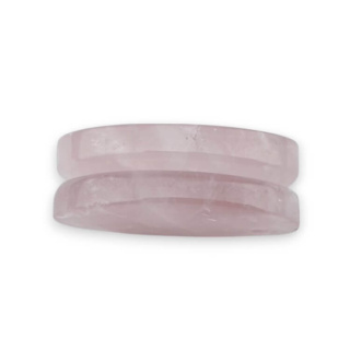 Pink quartz pair of cabochons with hole 26x16 mm no P792