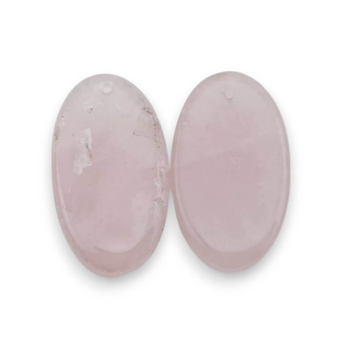 Rose quartz pair of cabochons with hole 26x16 mm no. P812 Rose quartz pair of cabochons with hole 26x16 mm no. P812