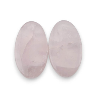 Pink quartz pair of cabochons with hole 27x15 mm no P796