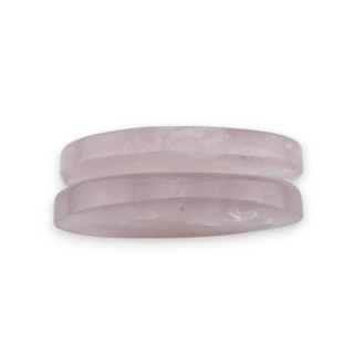 Pink quartz pair of cabochons with hole 27x15 mm no P796