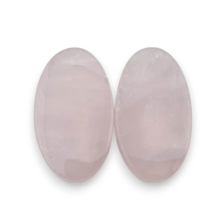 Pink quartz pair of cabochons with hole 27x15 mm no P803