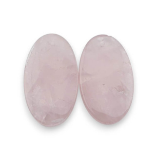 Pink quartz pair of cabochons with hole 27x16 mm no P780
