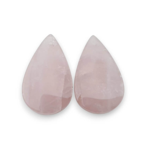 Rose quartz pair of cabochons with hole 27x17 mm no. P779 Rose quartz pair of cabochons with hole 27x17 mm no. P779