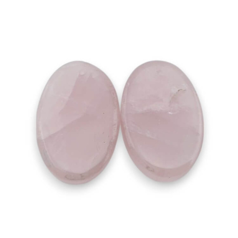 Rose quartz pair of cabochons with hole 27x18 mm no. P810 Rose quartz pair of cabochons with hole 27x18 mm no. P810