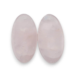 Pink quartz pair of cabochons with hole 28x15 mm no P805