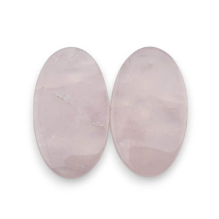 Pink quartz pair of cabochons with hole 28x16 mm no P785