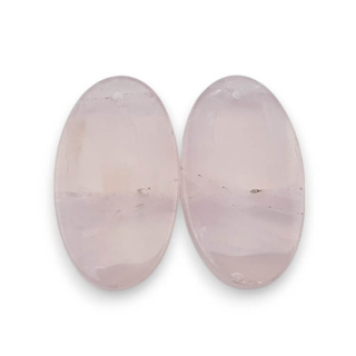 Pink quartz pair of cabochons with hole 28x16 mm no P794