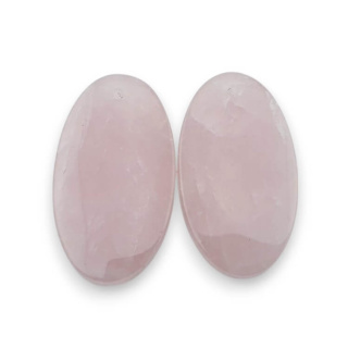 Pink quartz pair of cabochons with hole 28x16 mm no P797
