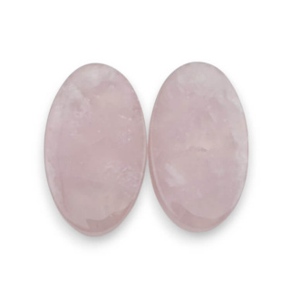 Pink quartz pair of cabochons with hole 29x17 mm no P808