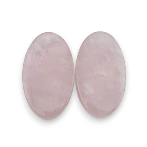 Pink quartz pair of cabochons with hole 29x17 mm no P808 Pink quartz pair of cabochons with hole 29x17 mm no P808