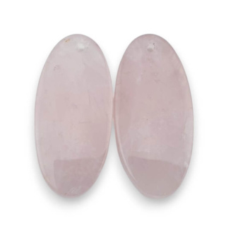 Pink quartz pair of cabochons with hole 30x14 mm no P788