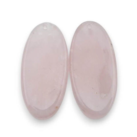 Rose quartz pair of cabochons with hole 30x14 mm no. P788 Rose quartz pair of cabochons with hole 30x14 mm no. P788