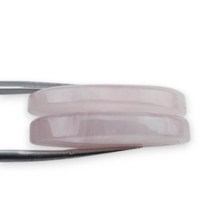 Pink quartz pair of cabochons with hole 30x17 mm no P789