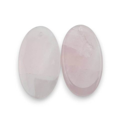 Rose quartz pair of cabochons with hole 30x17 mm no. P789 Rose quartz pair of cabochons with hole 30x17 mm no. P789