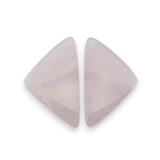Pink quartz pair of cabochons with hole 32x19 mm no P800