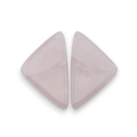 Rose quartz pair of cabochons with hole 32x19 mm no. P800 Rose quartz pair of cabochons with hole 32x19 mm no. P800