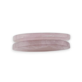 Pink quartz pair of hole cabochons 34x17 mm no P787