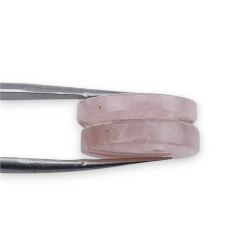 Rose quartz pair of cabochons with hole fi 19 mm no. P790 Rose quartz pair of cabochons with hole fi 19 mm no. P790