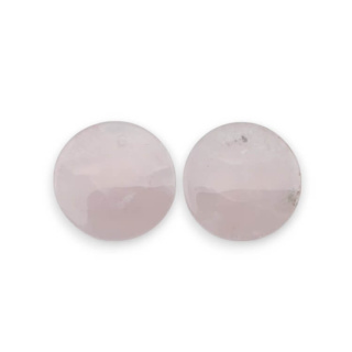 Pink quartz pair of cabochons with hole fi 20 mm no P781