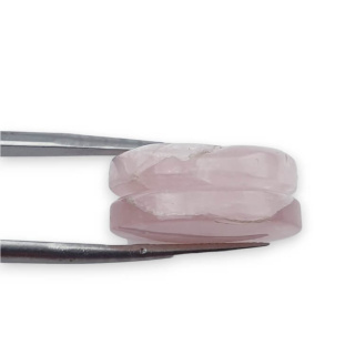 Pink quartz pair of cabochons with hole fi 20 mm no P783