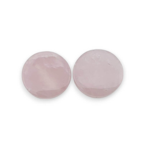 Pink quartz pair of cabochons with hole fi 20 mm no P801 Pink quartz pair of cabochons with hole fi 20 mm no P801