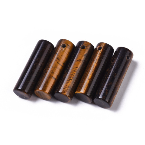 Tiger's eye cylinder with hole 35x10 mm 1 pc Tiger's eye cylinder with hole 35x10 mm 1 pc
