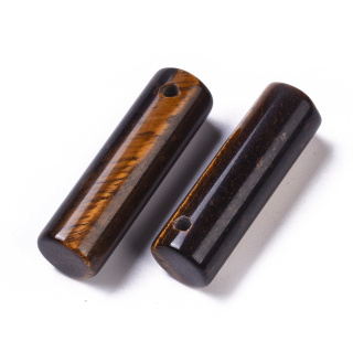 Tiger's eye cylinder with hole 35x10 mm 1 pc.