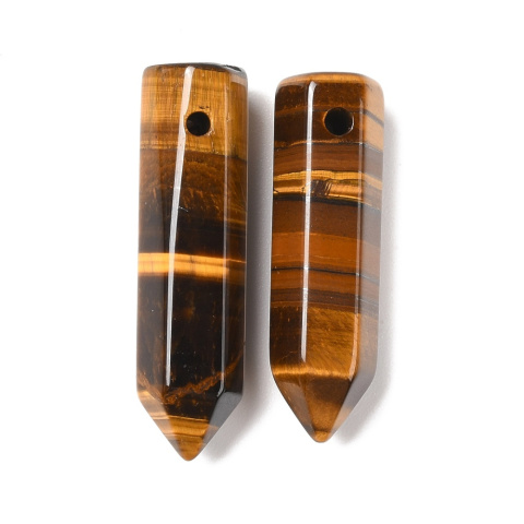Tiger's eye faceted icicle with hole 30-33 mm 1 pc. Tiger's eye faceted icicle with hole 30-33 mm 1 pc.