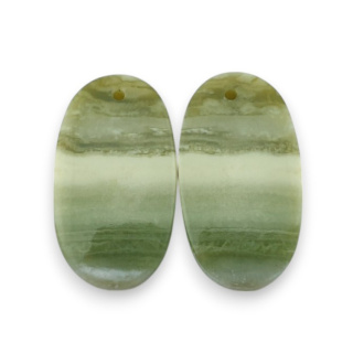 Serpentinite pair of cabochons with hole 23x13 mm no P876