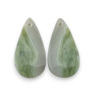 Serpentinite pair of cabochons with hole 24x12 mm no P886