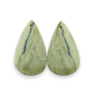 Serpentinite pair of cabochons with hole 24x14 mm no P887