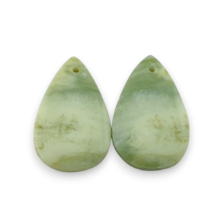 Serpentinite pair of cabochons with hole 24x15 mm no P862