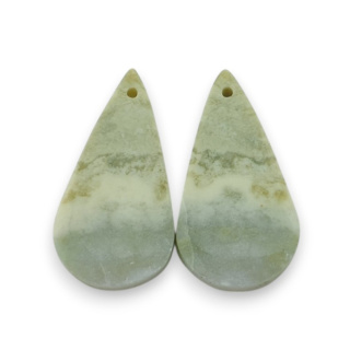 Serpentinite pair of cabochons with hole 26x14 mm no P883