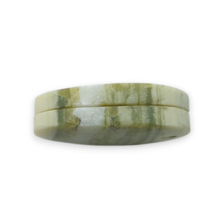 Serpentinite pair of cabochons with hole 26x14 mm no P889